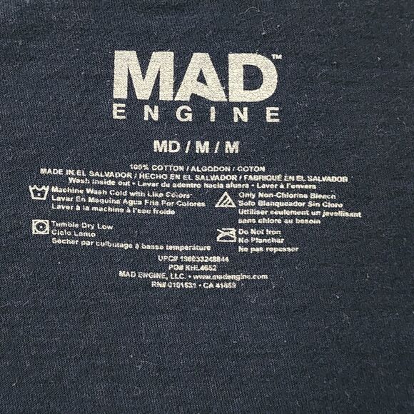 Mad Engine Graphic "Gamer At Work" Short Sleeve T-Shirt Navy Blue Crew Neck S/M - Picture 5 of 5